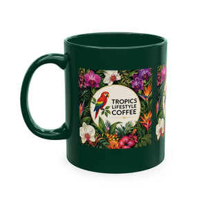 Tropical Coffee Mug, 11 oz — Ceramic Tropics Lifestyle Coffee Colorful Logo