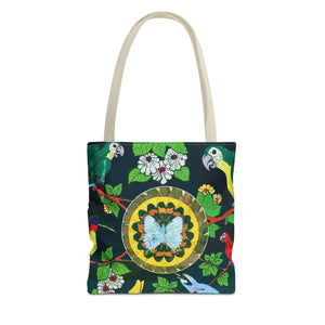 Parrots & Real Butterfly Wings Tote Bag - 3 Sizes
