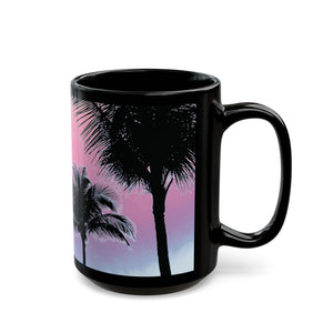 Black Coffee Mug - Palm Glow, Pastels