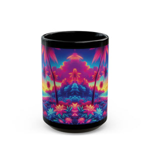 Black Coffee Mug - Glorious Skies Tropical Beach