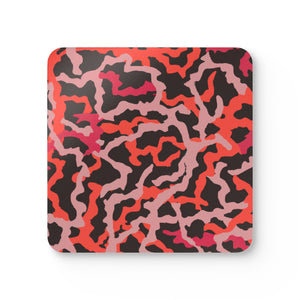 Coaster Set/4 - Coral Threads, Red