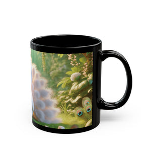 Black Coffee Mug - Baby White Peacock