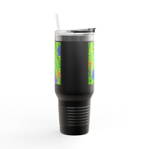 Midnight Flower Lime Insulated Travel Mug - 40oz - Perfect for Outdoor Adventures