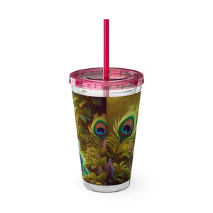 Tropical Tumbler with Straw | 16 oz: Baby Peacock
