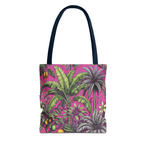 Tropical Fruit/Hot Pink Tote Bag - 3 Sizes