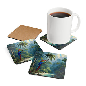 Coaster Set/4 - Sleeping Beauty Parrot