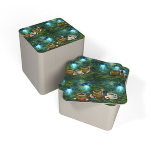 Bulk Hardboard Coffee Coasters — UFOs & Alien Abduction (Set of 4/8/12)