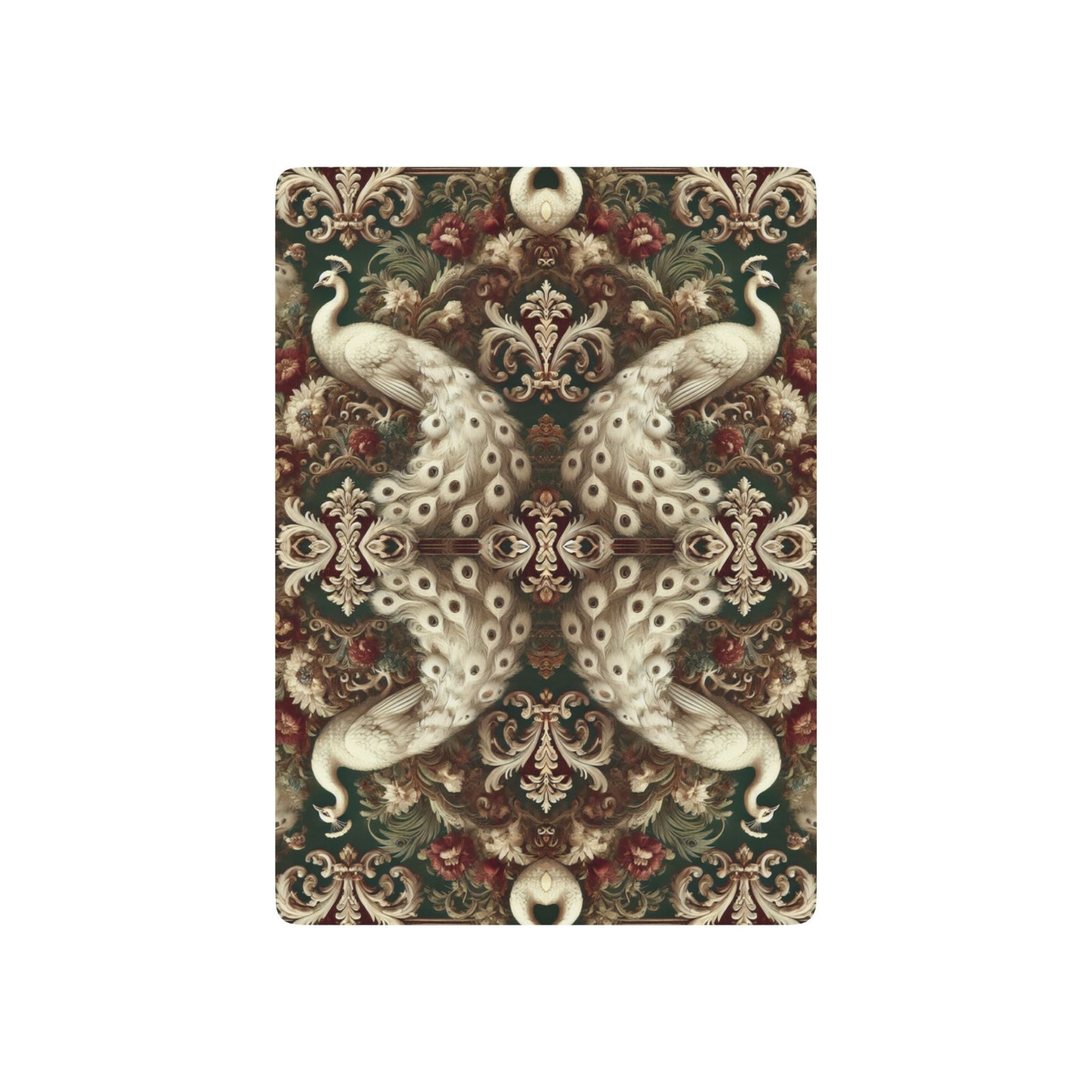 Poker Playing Cards - Kaleido White Peacocks