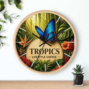 Tropical Forest Wall Clock — Colorful Parrots & Lush Jungle Art