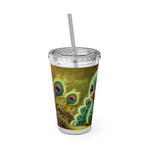 Tropical Tumbler with Straw | 16 oz: Baby Peacock