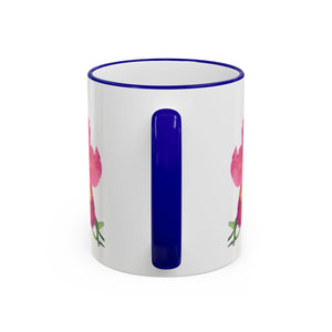 Accent Rim & Handle Mug – Pink Orchids