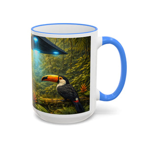 Accent Rim & Handle Mug — UFO & Tiger