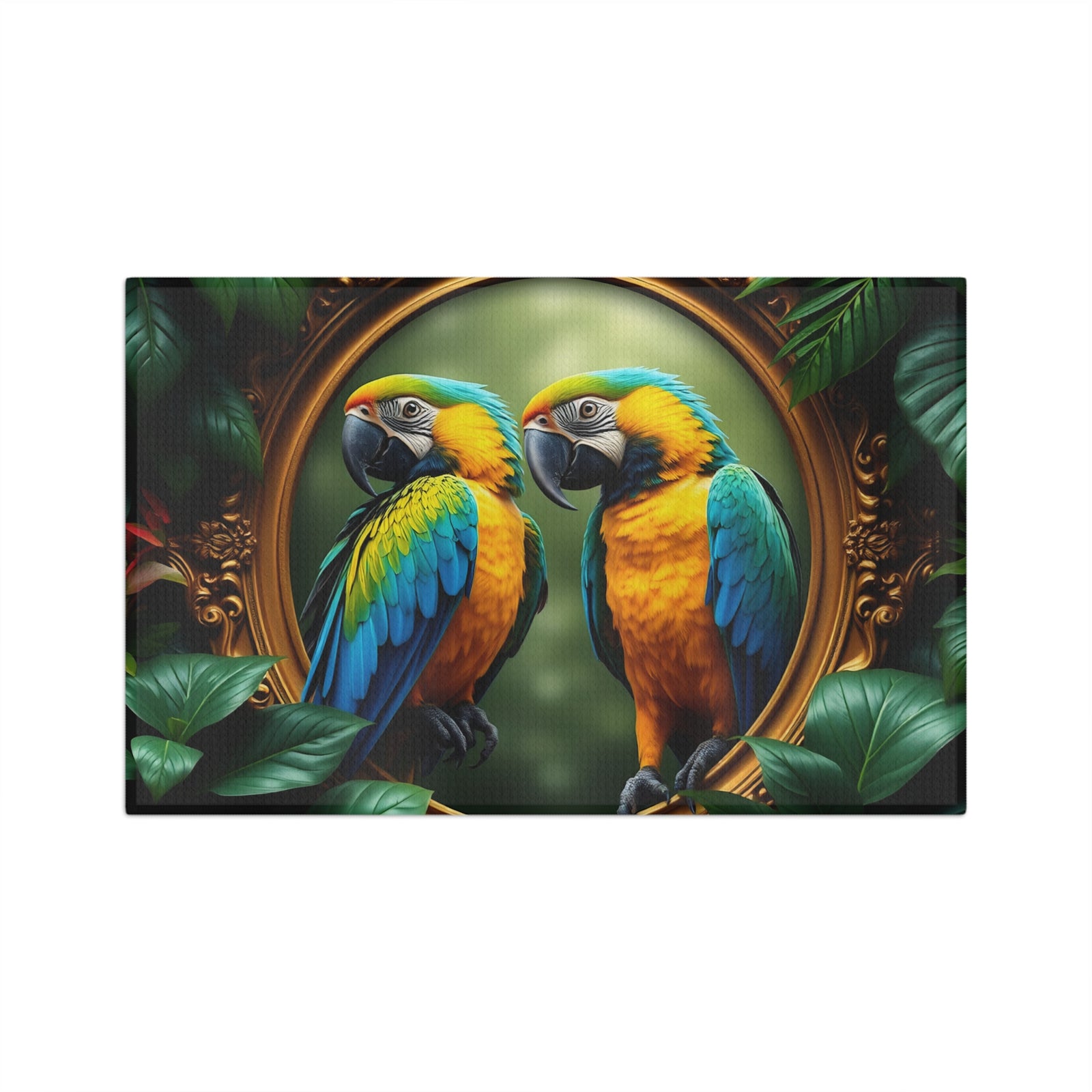 Microfiber Coffee/Tea Towel — Blue & Gold Macaw Parrots