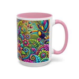 Accent Color Coffee Mug, Many Colors - 11oz & 15oz / Rainforest Music