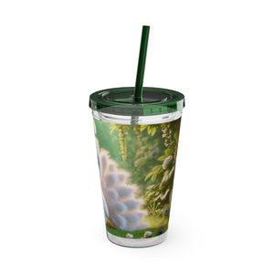 Tropical Tumbler with Straw | 16 oz: Baby White Peacock