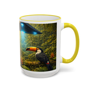 Accent Rim & Handle Mug — UFO & Tiger
