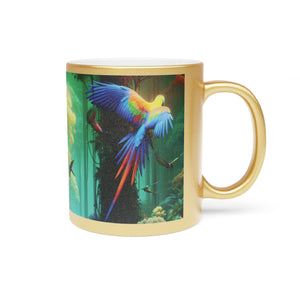 Tropical Metallic Mug, Gold or Silver: Flight School