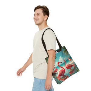 Flamingo Morning Dip Tote Bag — 3 Sizes