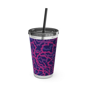 Tropical Tumbler with Straw | 16 oz: Coral Threads, Heatwave