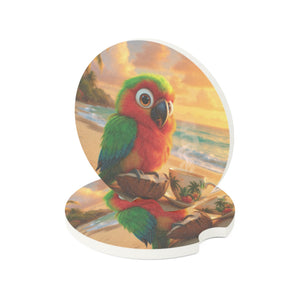 Tiki the Parrot ~ Soapstone Car Coaster -