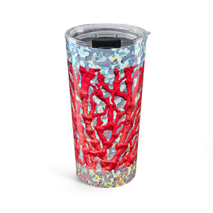 20oz Tumbler – Disco Red Coral Glitter Travel Cup