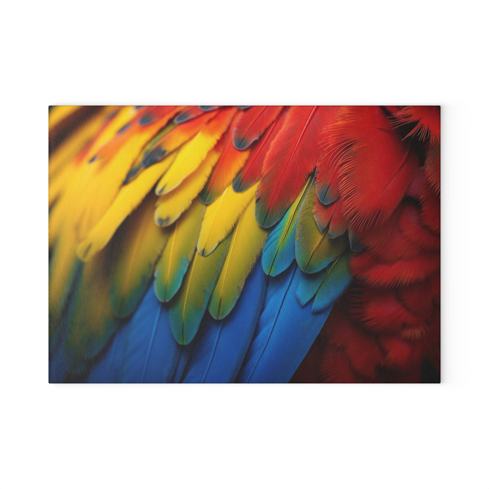 Glass Coffee Station Tray, 2 Sizes - Macaw Feathers