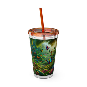 Tropical Tumbler with Straw | 16 oz: Butterflies in a Dell