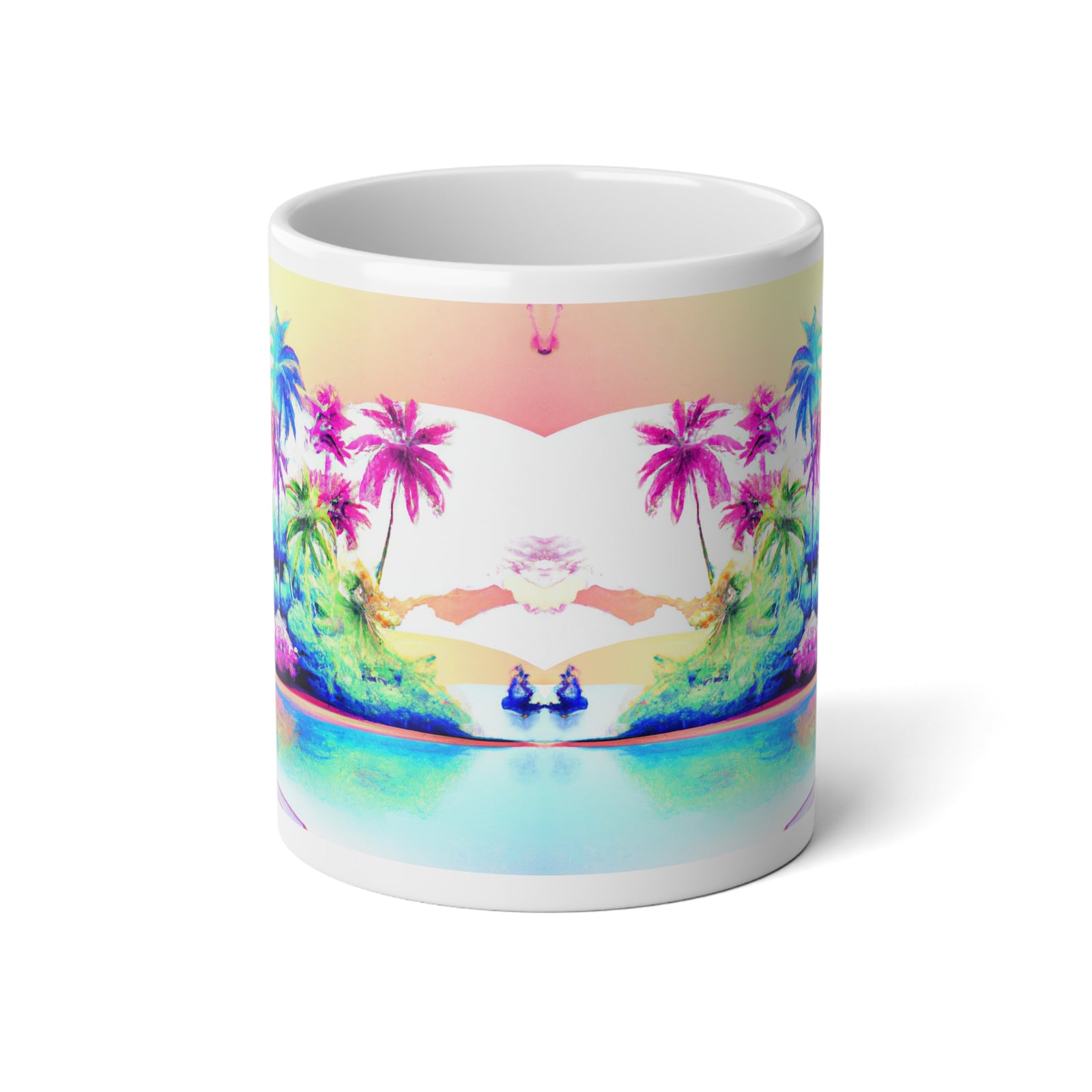 Jumbo Mug, 20oz, Watercolor Beach | Tropical Coffee Cup