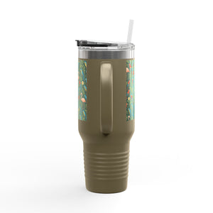 Flamingos and Parrots Insulated Travel Mug - 40oz - Perfect for Outdoor Adventures