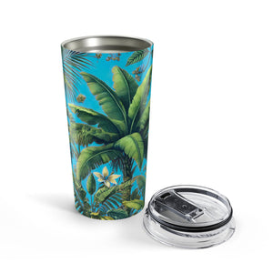 20oz Tumbler – Turquoise Palms Insulated Tropical Cup