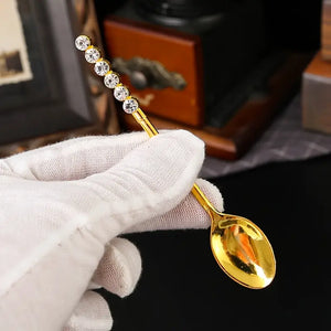 Sparkling Diamond Accent Coffee Spoon, 4.7"