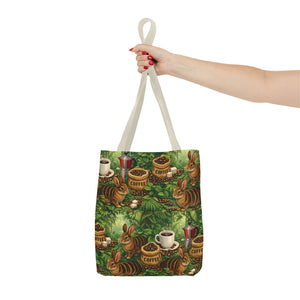 Tropical Rabbits & UFOs Tote Bag, Black - 3 Sizes