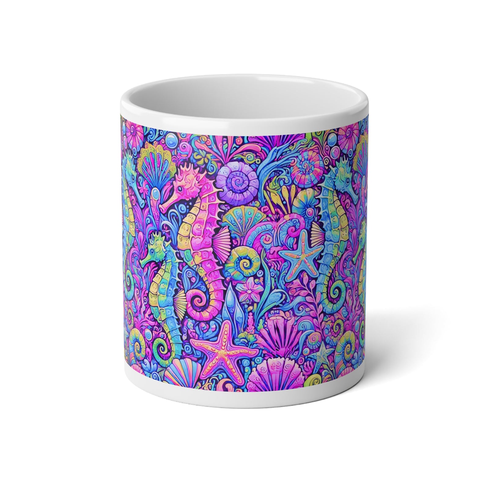 Jumbo Mug, 20oz, Seahorse Pop | Tropical Coffee Cup