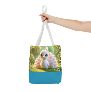 Baby White Peacock Trio Tote Bag - 3 Sizes