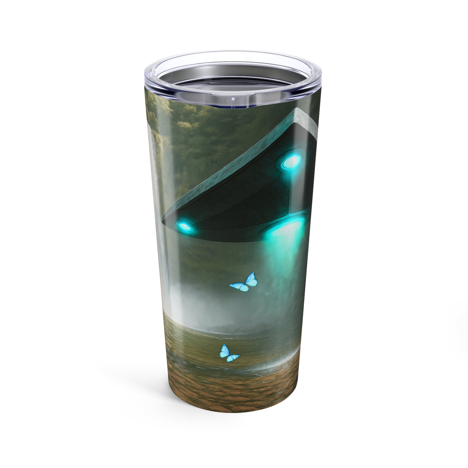 20oz Tropical Glossy Tumbler / UFO & Waterfall