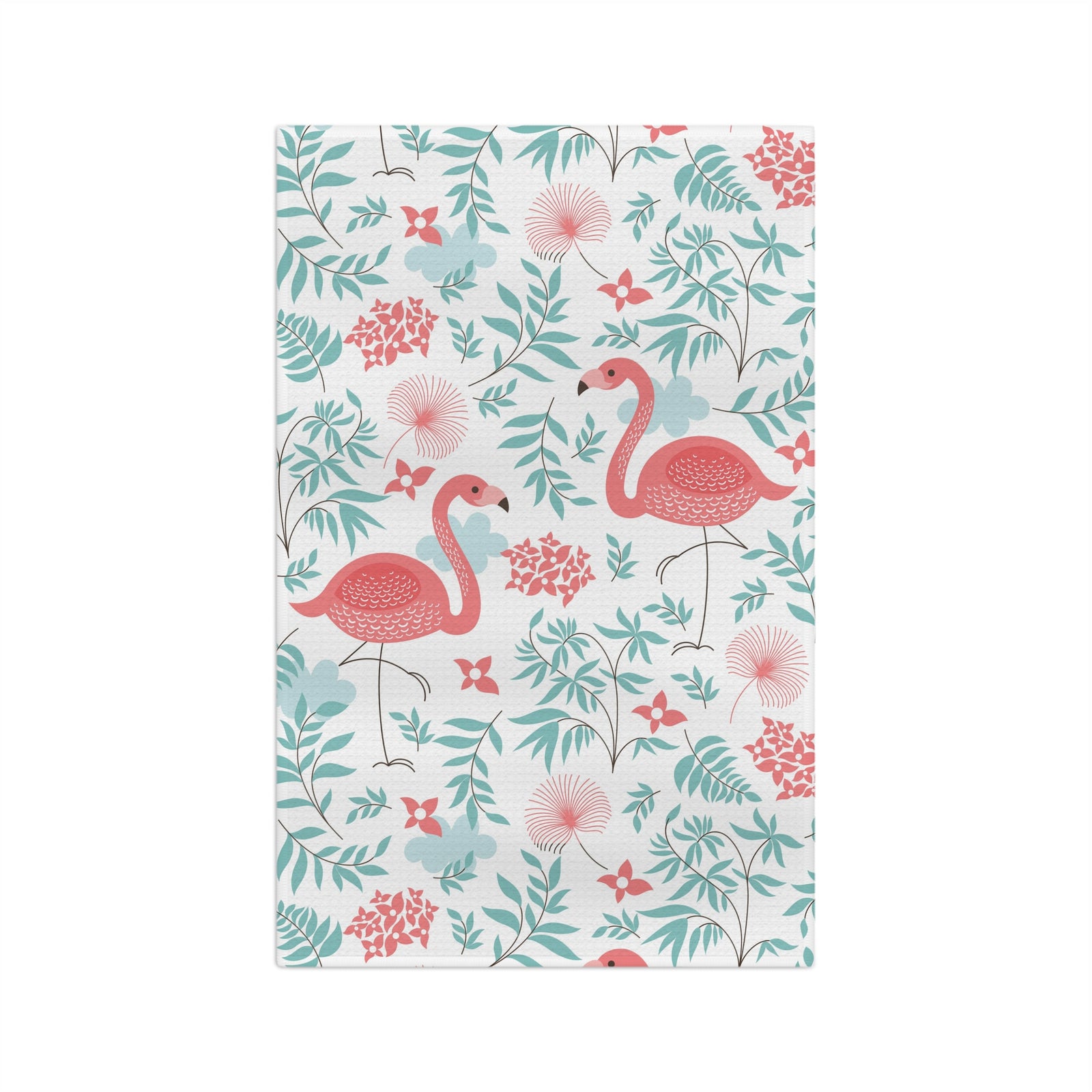 Tropical Microfiber Coffee/Tea Towel – Flamingo & Palm Fronds