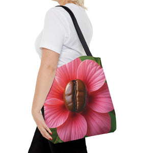 Coffee Bean Flower Tote Bag — Pink Coffee Art