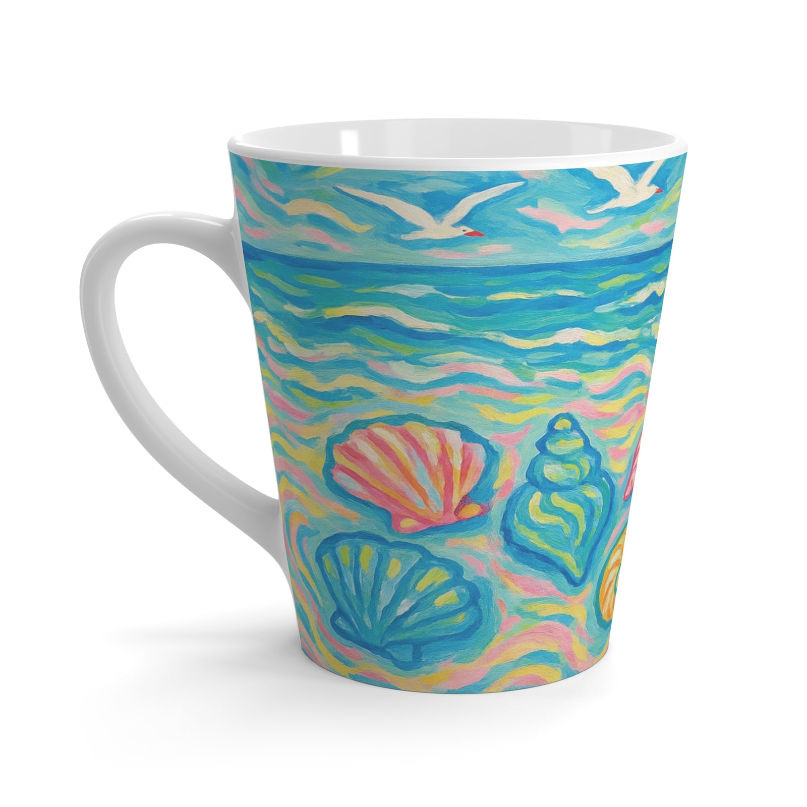 White Latte Mug - Glow Seashells