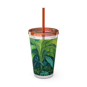 Tropical Tumbler with Straw | 16 oz:  Sleeping Spot
