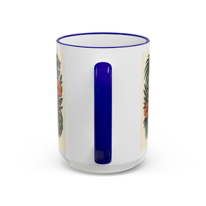 Accent Rim & Handle Coffee Mug — Palm & Bean Coffee Club Logo