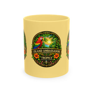 Tropical Parrot Coffee Mug — "Island Ambassador" Ceramic Cup