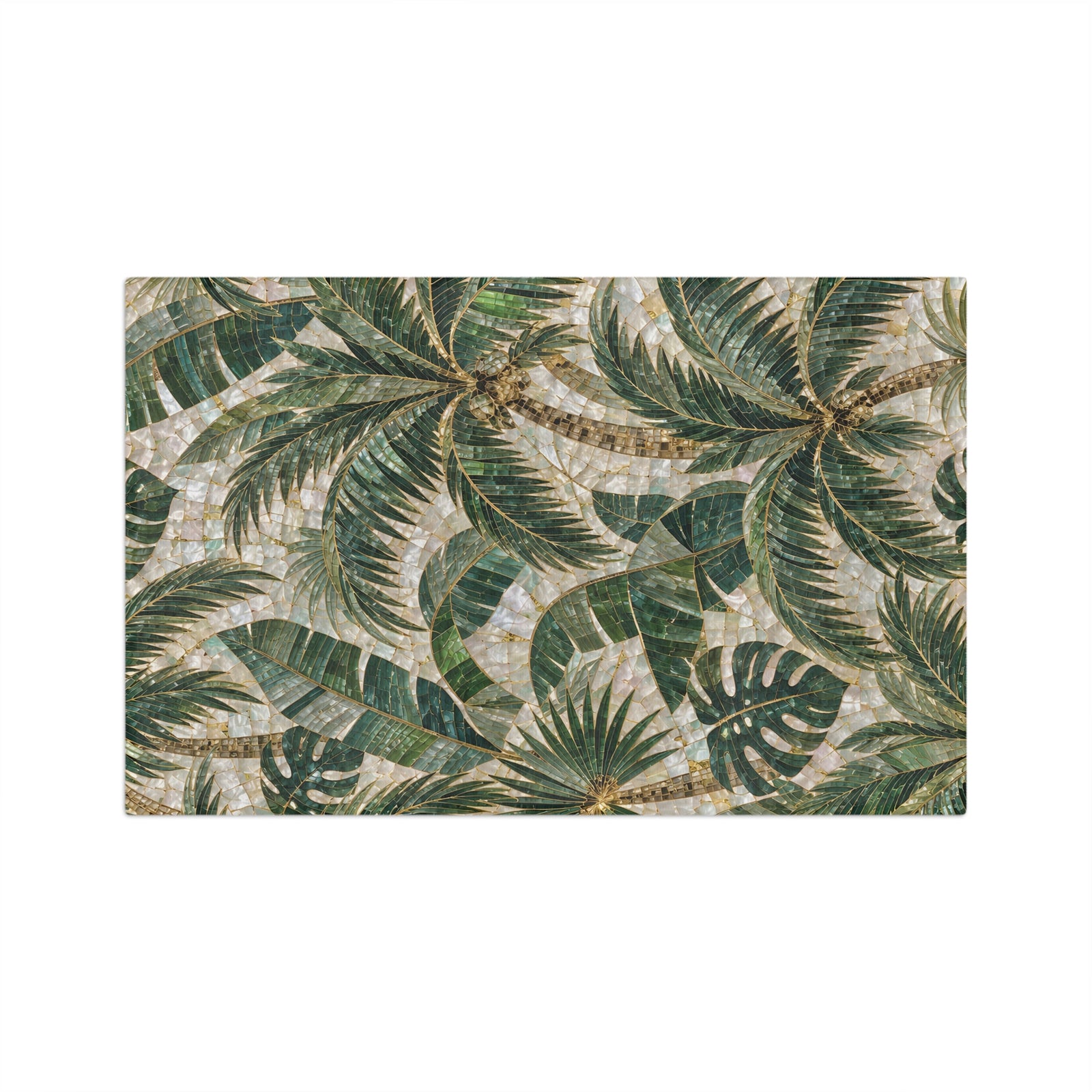 Tropical Palm Tea Towel — Palms Mosaic Microfiber Kitchen Towel