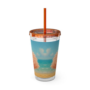 Tropical Tumbler with Straw | 16 oz: Baby Flamingo
