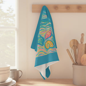 Tropical Microfiber Coffee/Tea Towel – Coastal Seashell Glow