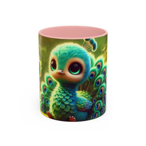 Accent Color Coffee Mug (11, 15oz), 8 Colors - Baby Peacock