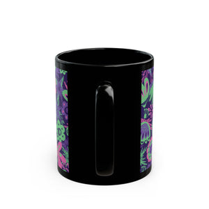 Black Coffee Mug - Rainforest Flower Explosion