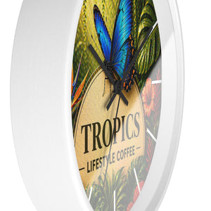 Tropical Forest Wall Clock — Colorful Parrots & Lush Jungle Art