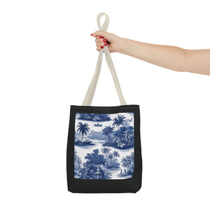 Coastal Toile Tote Bag, Blue — 3 Sizes