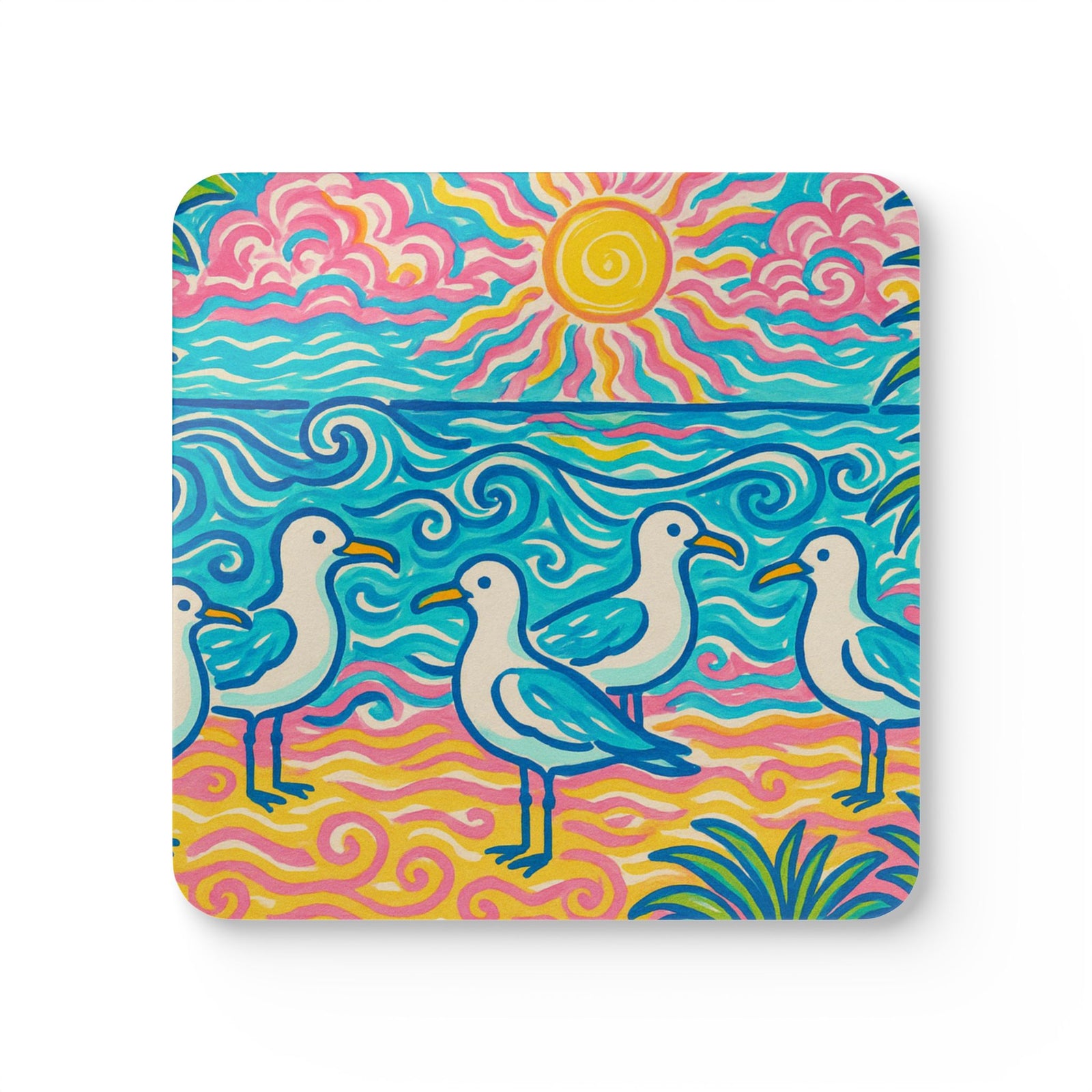 Coaster Set/4 -  Beach Seagulls
