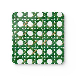 Coaster Set/4 -  Green Beach Chair Wicker